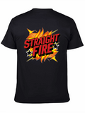 Straight Fire Graphic Print Black T-Shirt