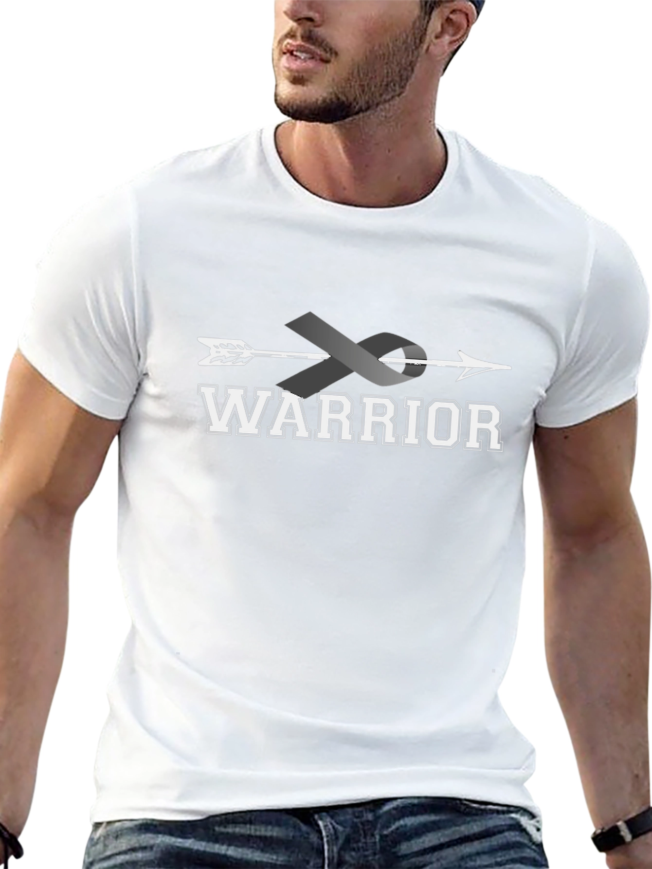 Warrior Ribbon Arrow T-Shirt - Brain Cancer Awareness