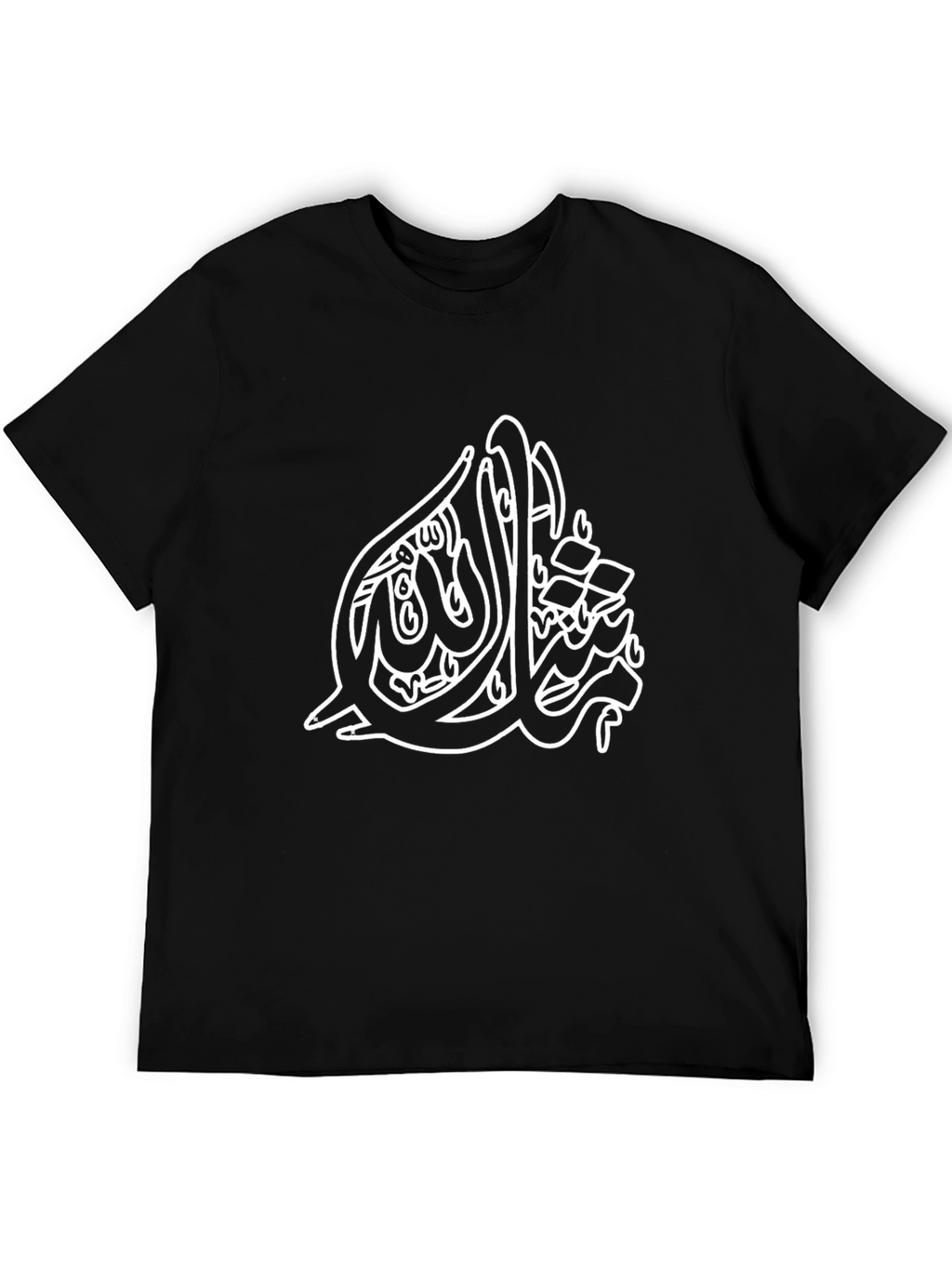 Mens Black T-Shirt with Arabic Calligraphy Design