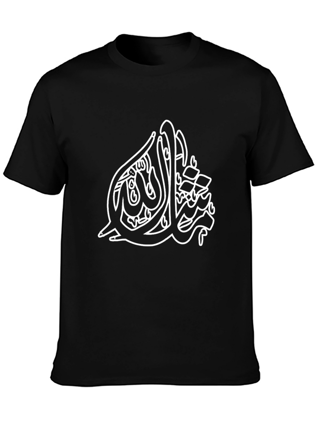 Mens Black T-Shirt with Arabic Calligraphy Design