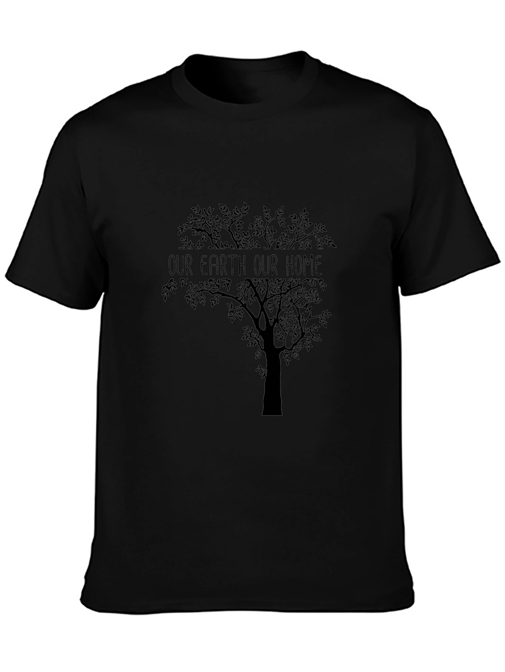 Earth Home Tree Graphic Tee - Black