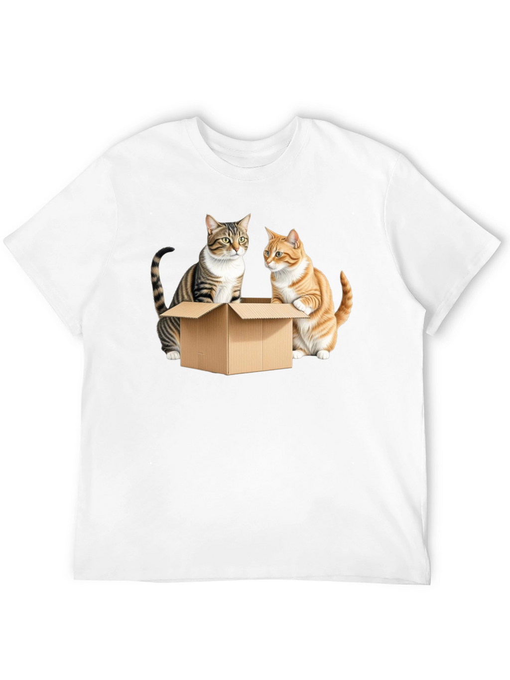 Cats in a Box Graphic Tee - Black Cotton