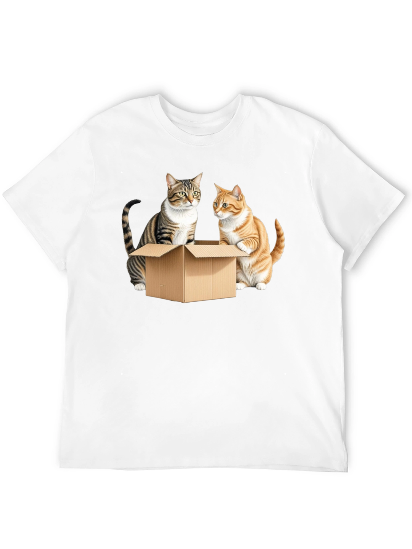 Cats in a Box Graphic Tee - Black Cotton