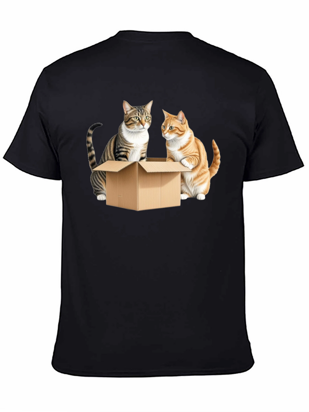 Cats in a Box Graphic Tee - Black Cotton
