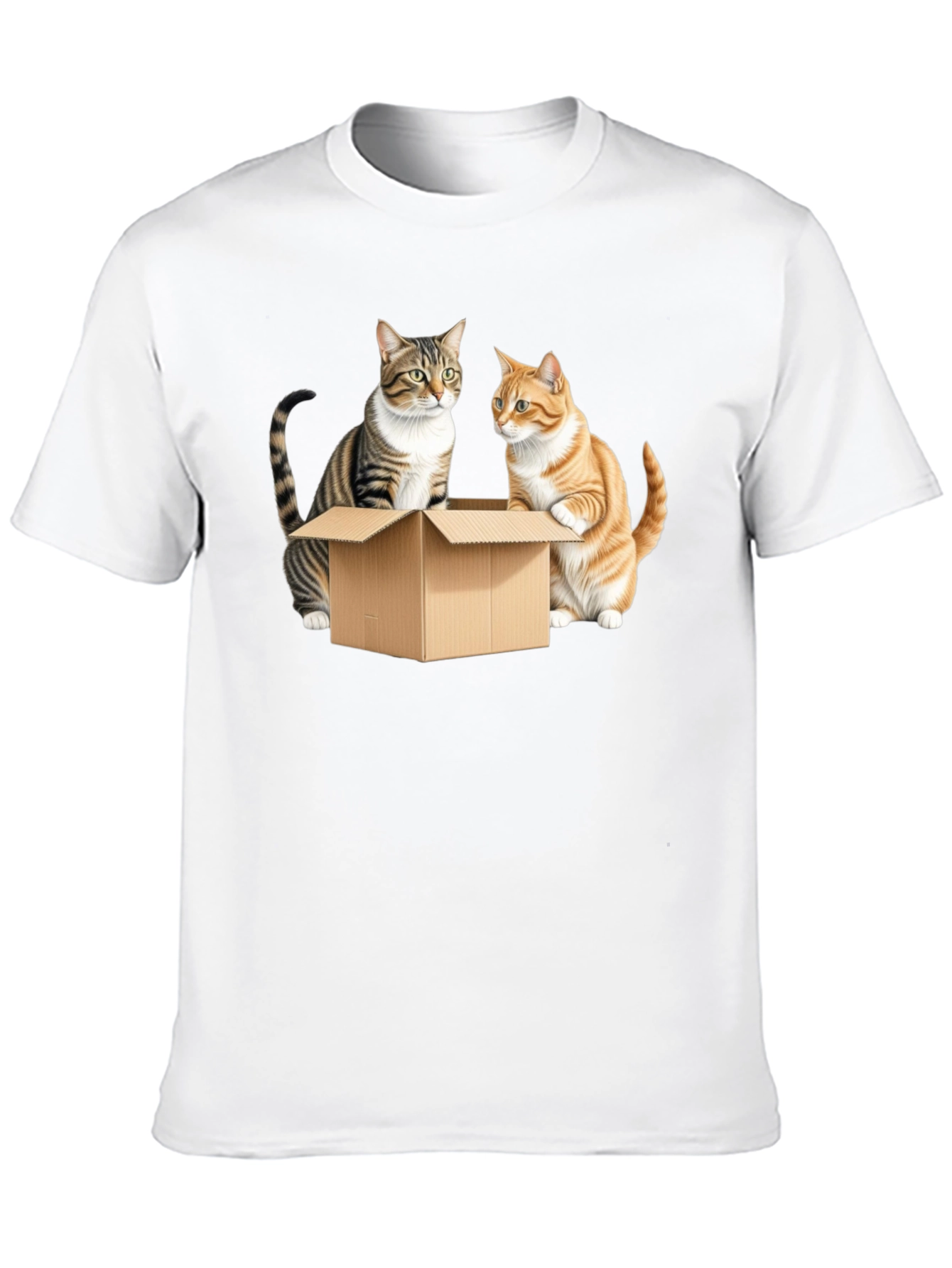 Cats in a Box Graphic Tee - Black Cotton
