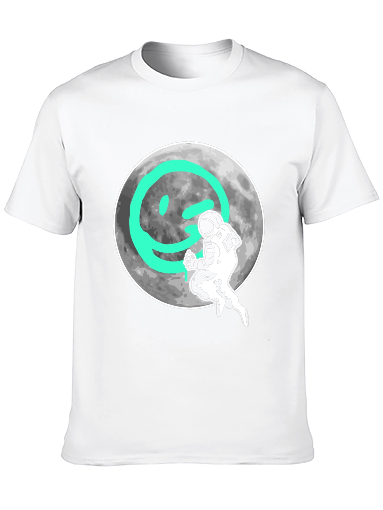 Astronaut Moon Graphic Tee - Trendy Black T-Shirt