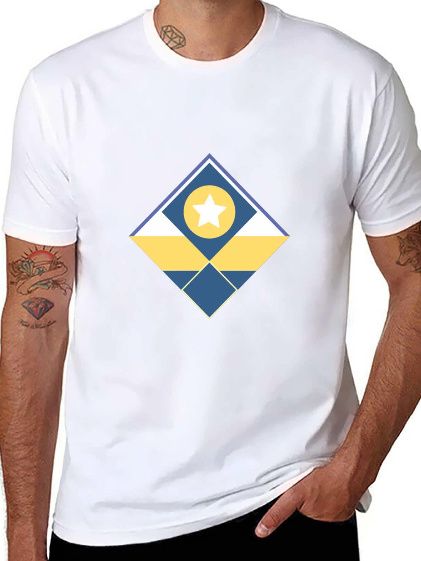 Geometric Star Graphic Tee - Modern Design