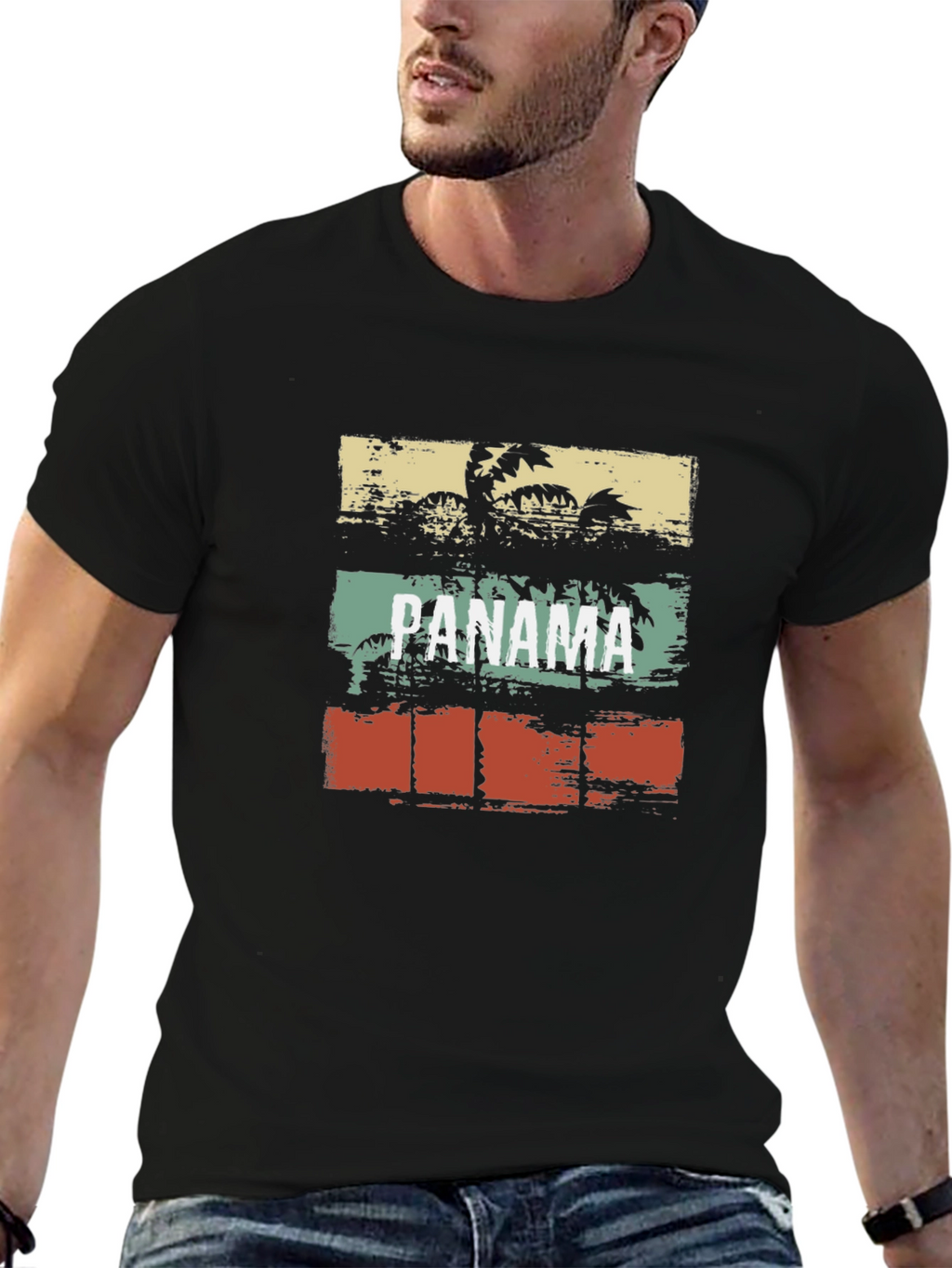 Panama Palm Tree T-Shirt - Tropical Vacation Vibes