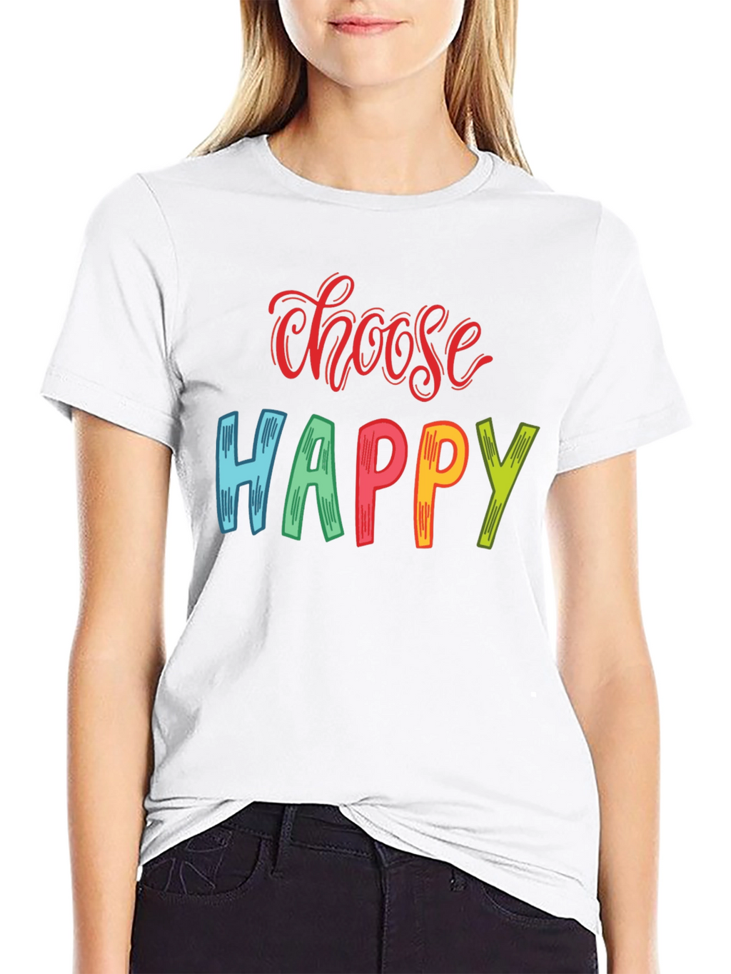Choose Happy Graphic Tee - Positive Vibes Shirt
