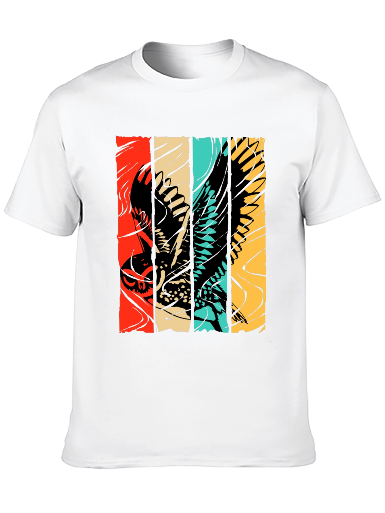 Retro Owl Graphic Tee - Stylish Bird Print Shirt