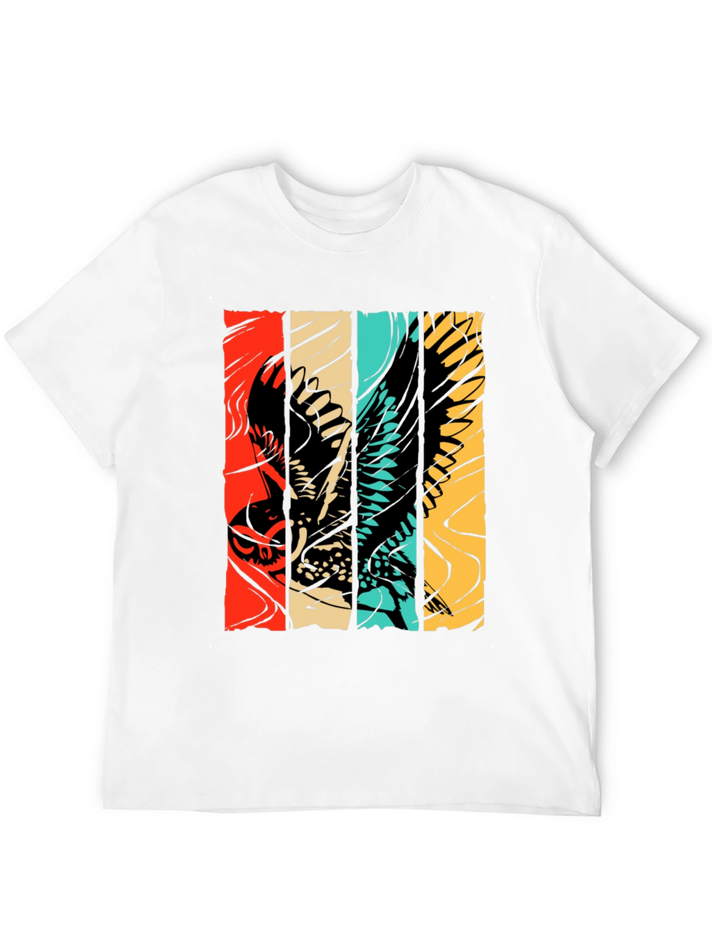 Retro Owl Graphic Tee - Stylish Bird Print Shirt