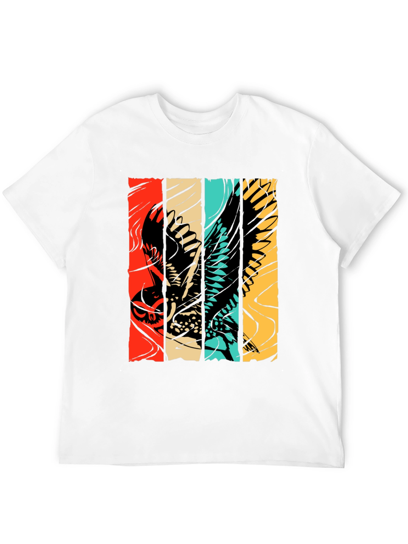 Retro Owl Graphic Tee - Stylish Bird Print Shirt