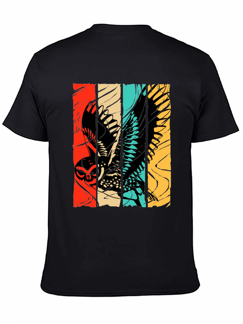 Retro Owl Graphic Tee - Stylish Bird Print Shirt