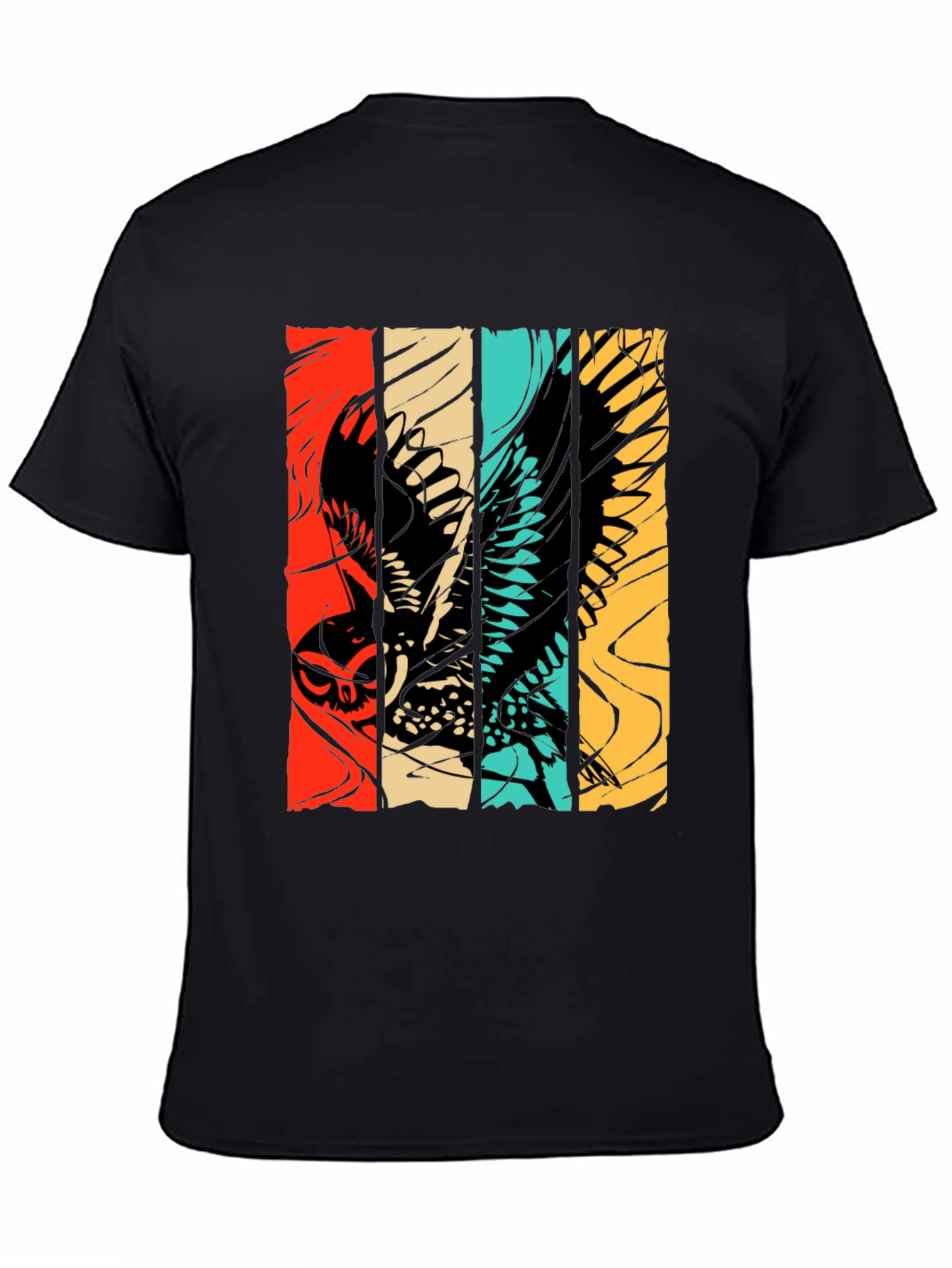 Retro Owl Graphic Tee - Stylish Bird Print Shirt