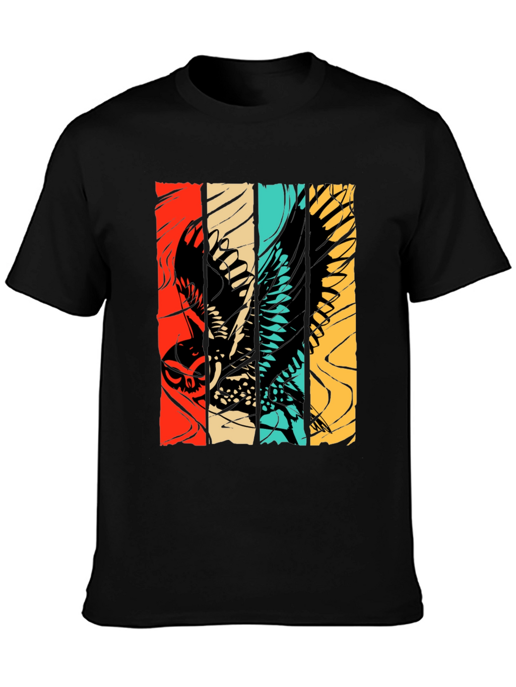 Retro Owl Graphic Tee - Stylish Bird Print Shirt