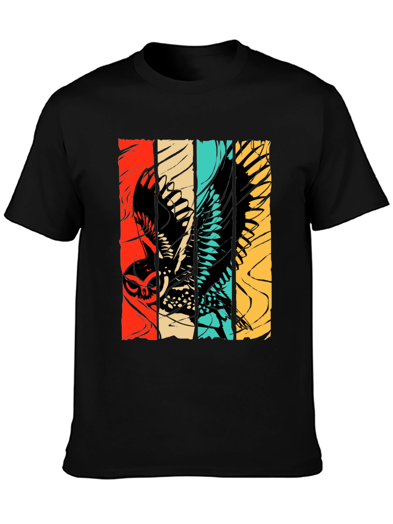 Retro Owl Graphic Tee - Stylish Bird Print Shirt