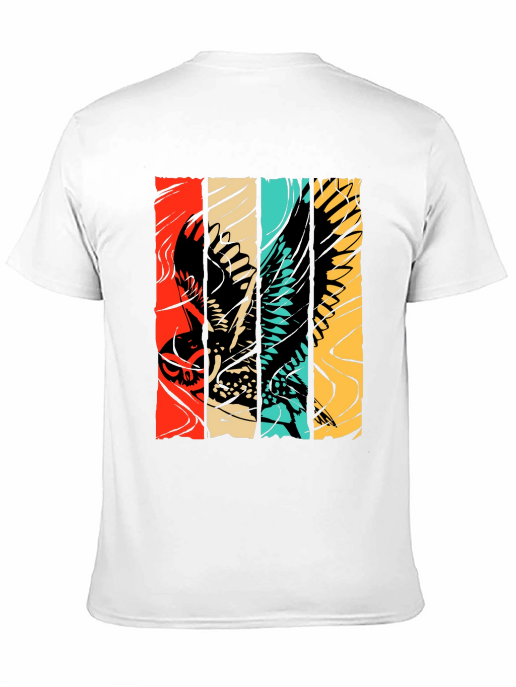 Retro Owl Graphic Tee - Stylish Bird Print Shirt