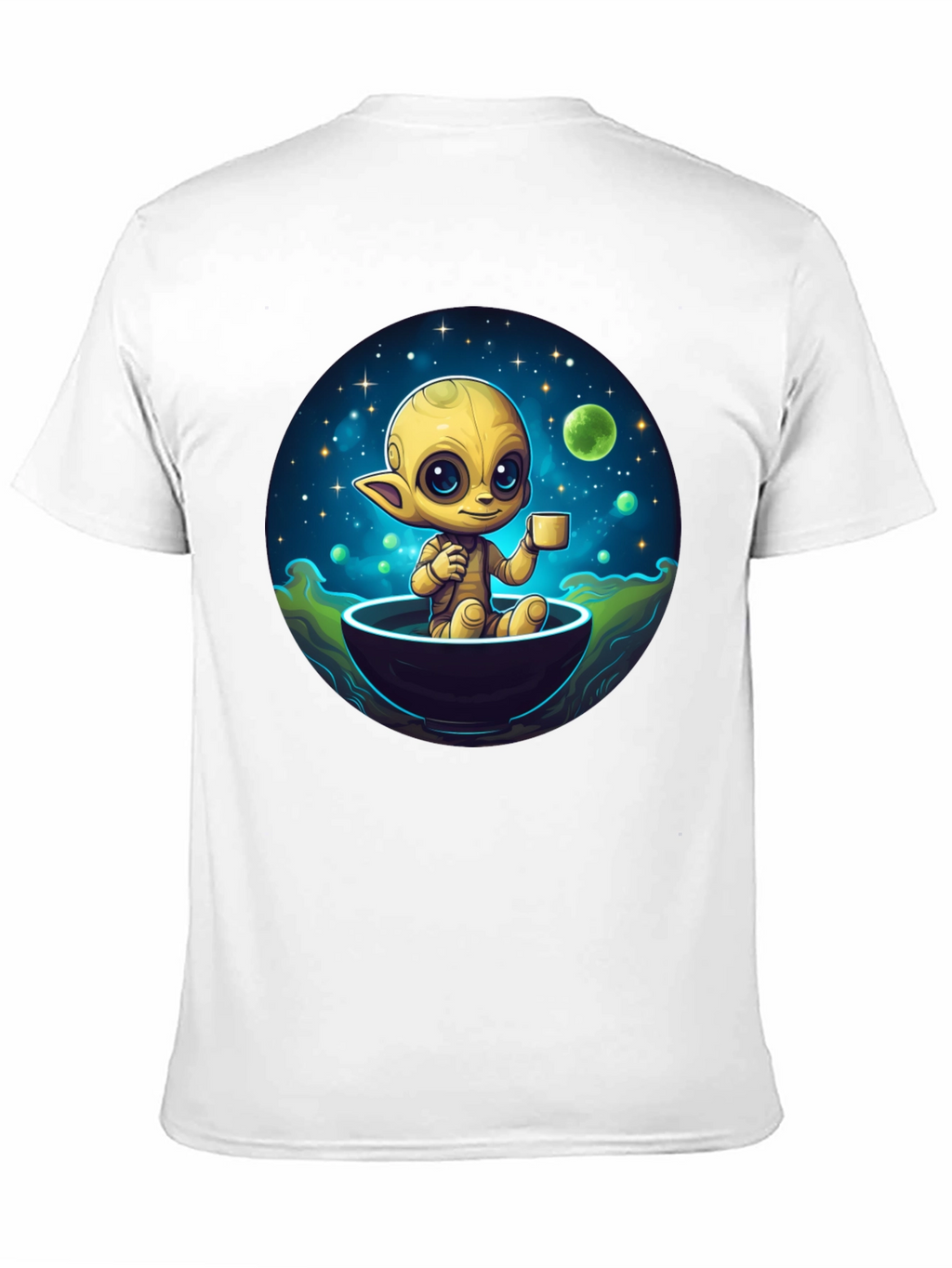 Cute Alien Drinking Coffee T-Shirt