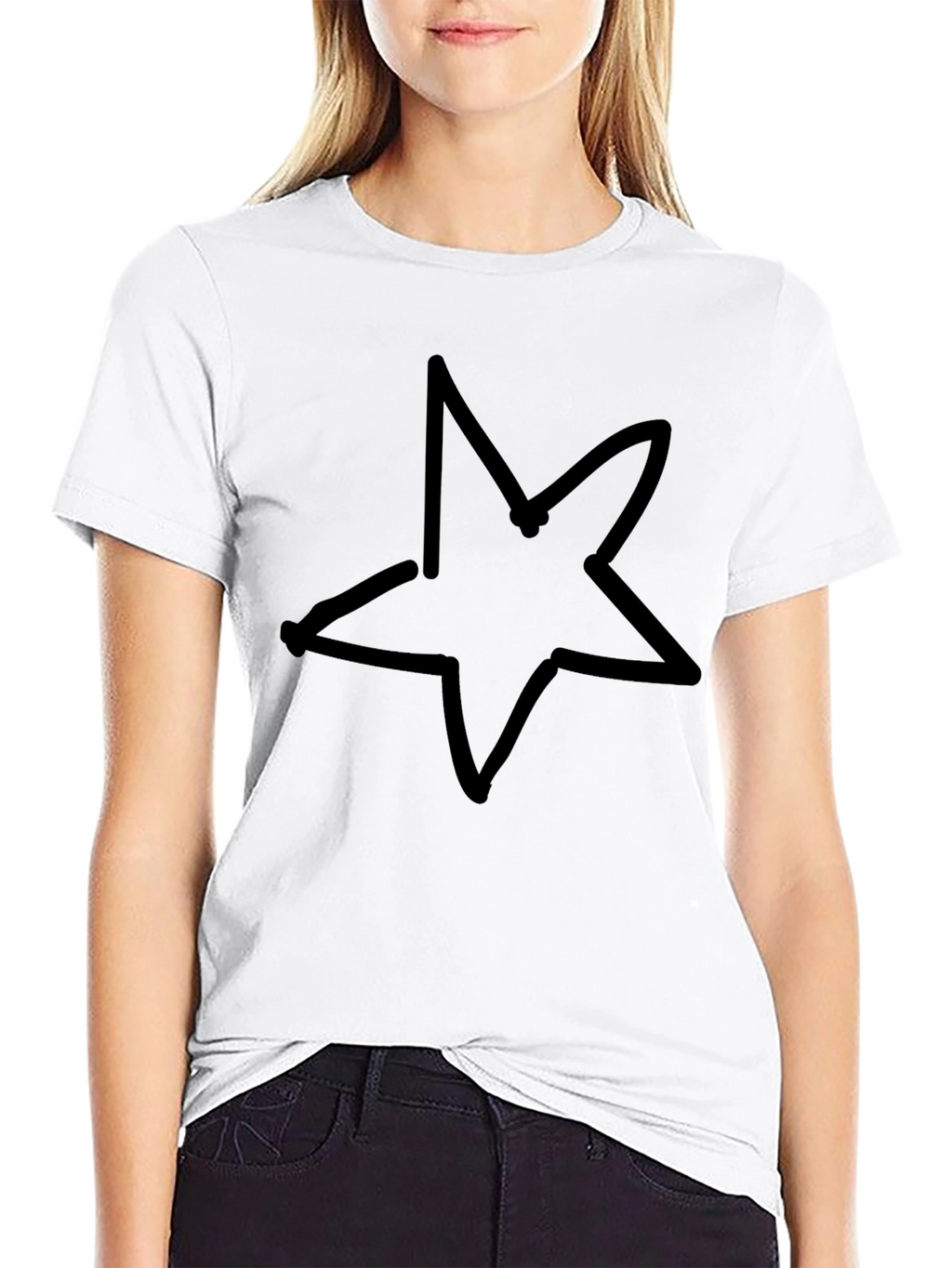 Black Star Graphic T-Shirt - Casual Style