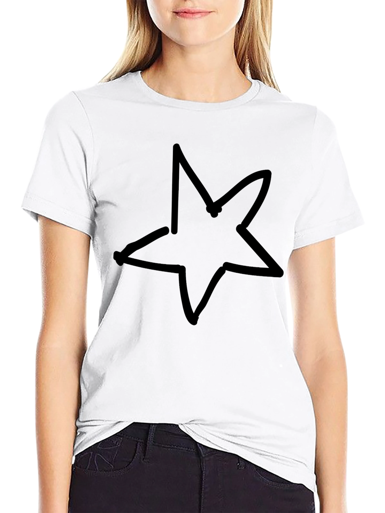 Black Star Graphic T-Shirt - Casual Style