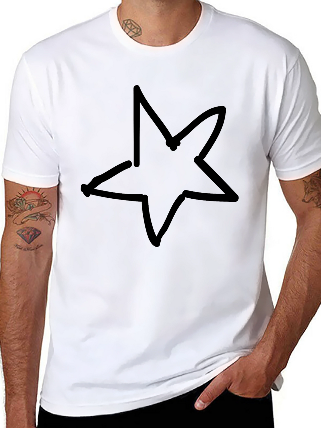 Black Star Graphic T-Shirt - Casual Style