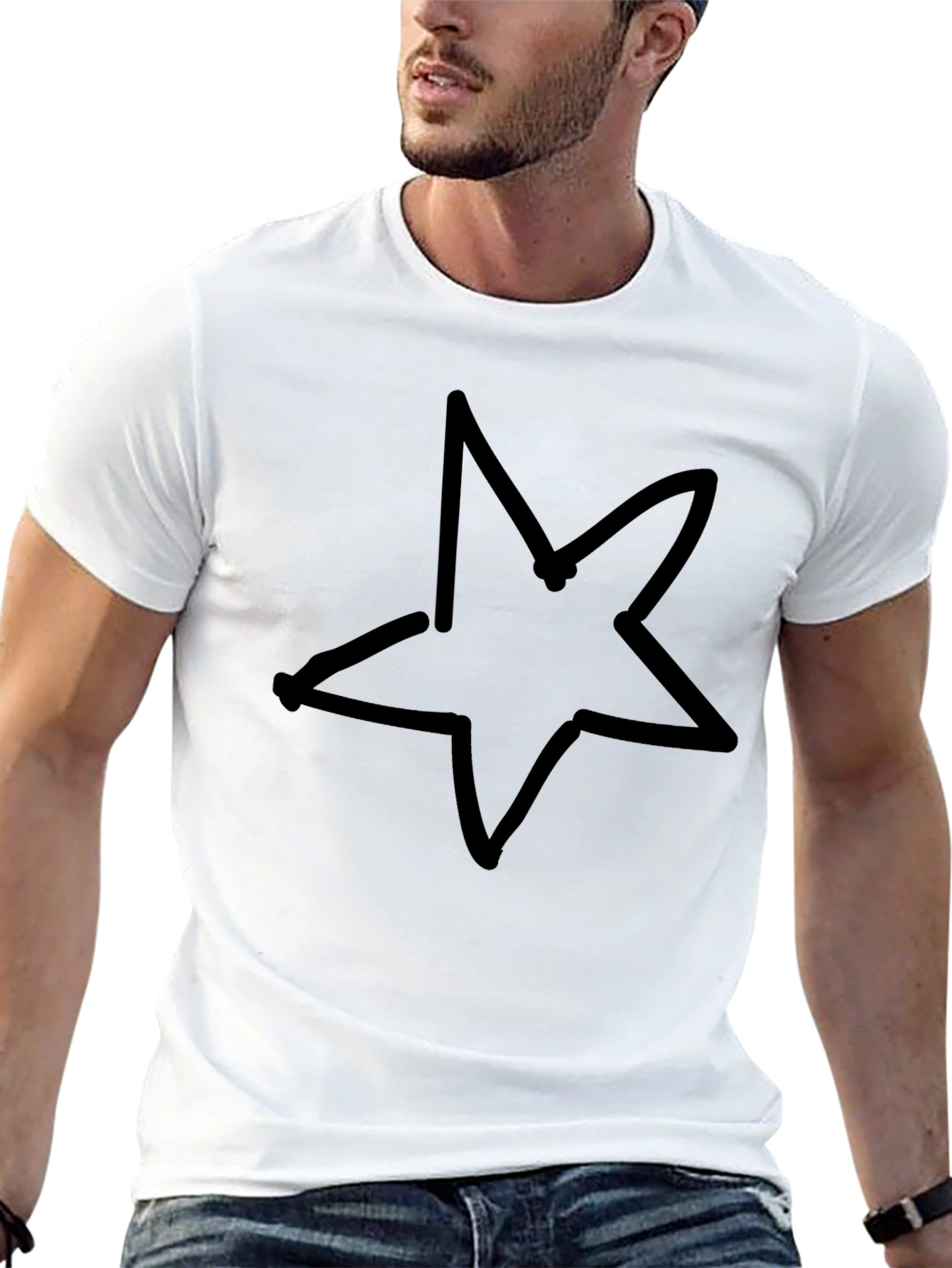 Black Star Graphic T-Shirt - Casual Style