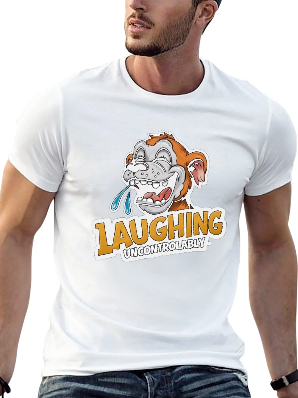 Laughing Uncontrollably Monkey Graphic Tee