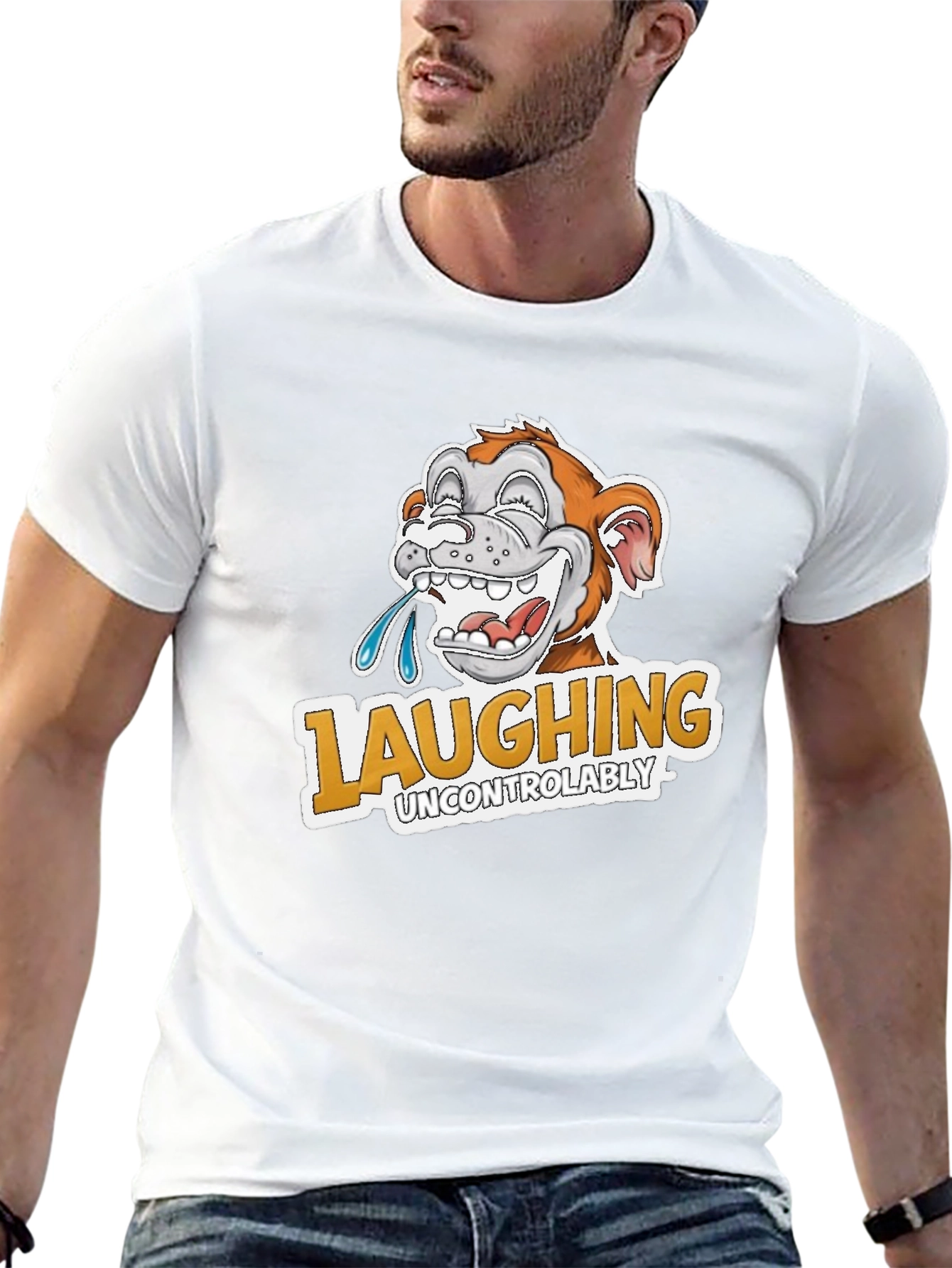 Laughing Uncontrollably Monkey Graphic Tee