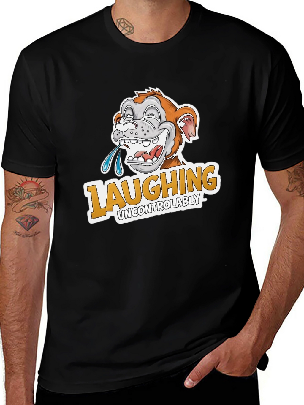 Laughing Uncontrollably Monkey Graphic Tee