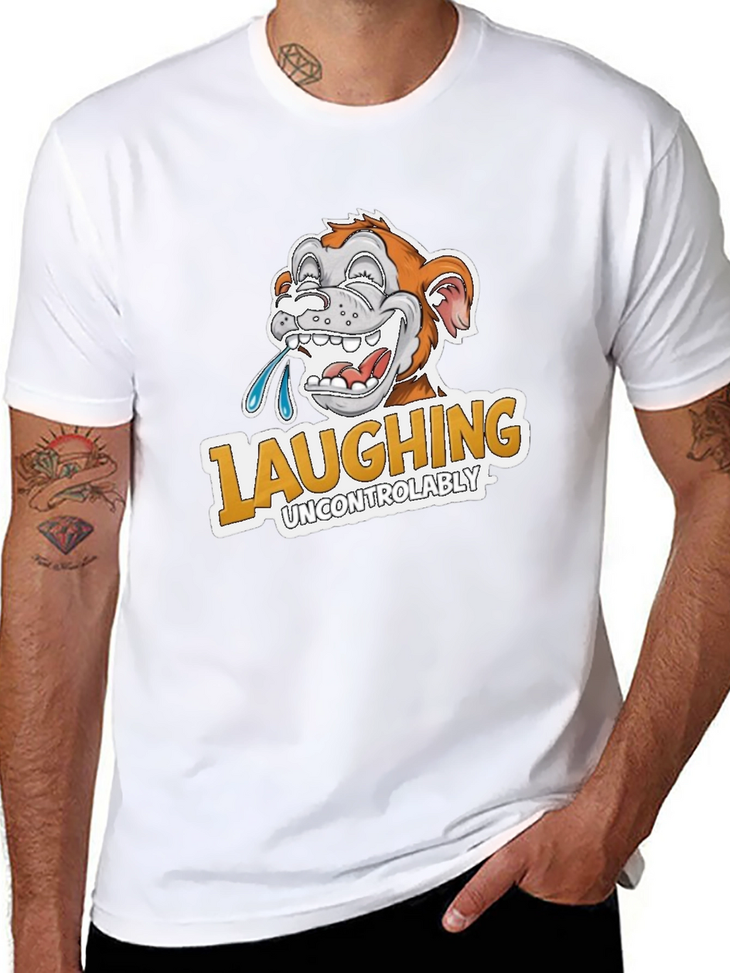 Laughing Uncontrollably Monkey Graphic Tee