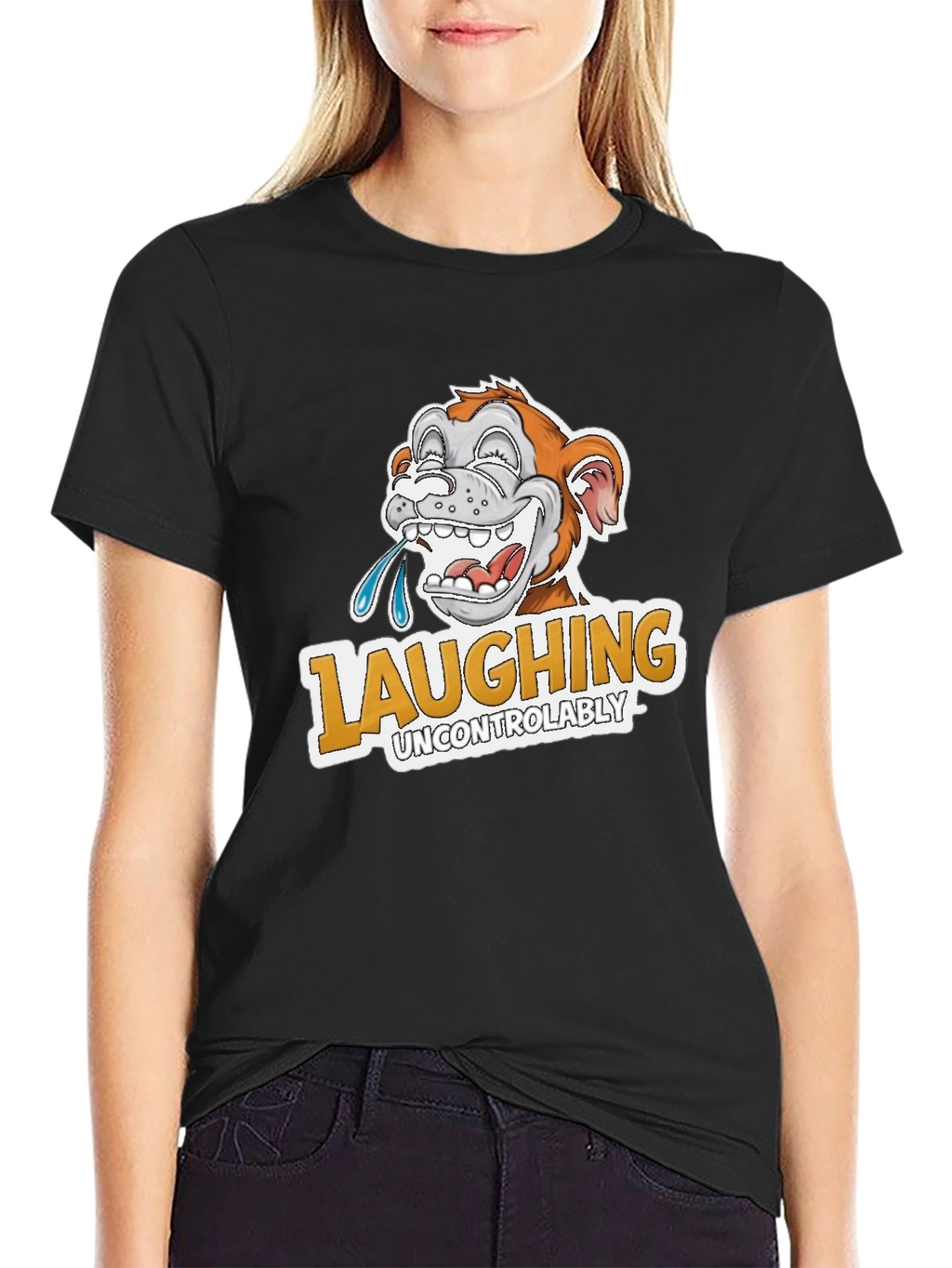 Laughing Uncontrollably Monkey Graphic Tee