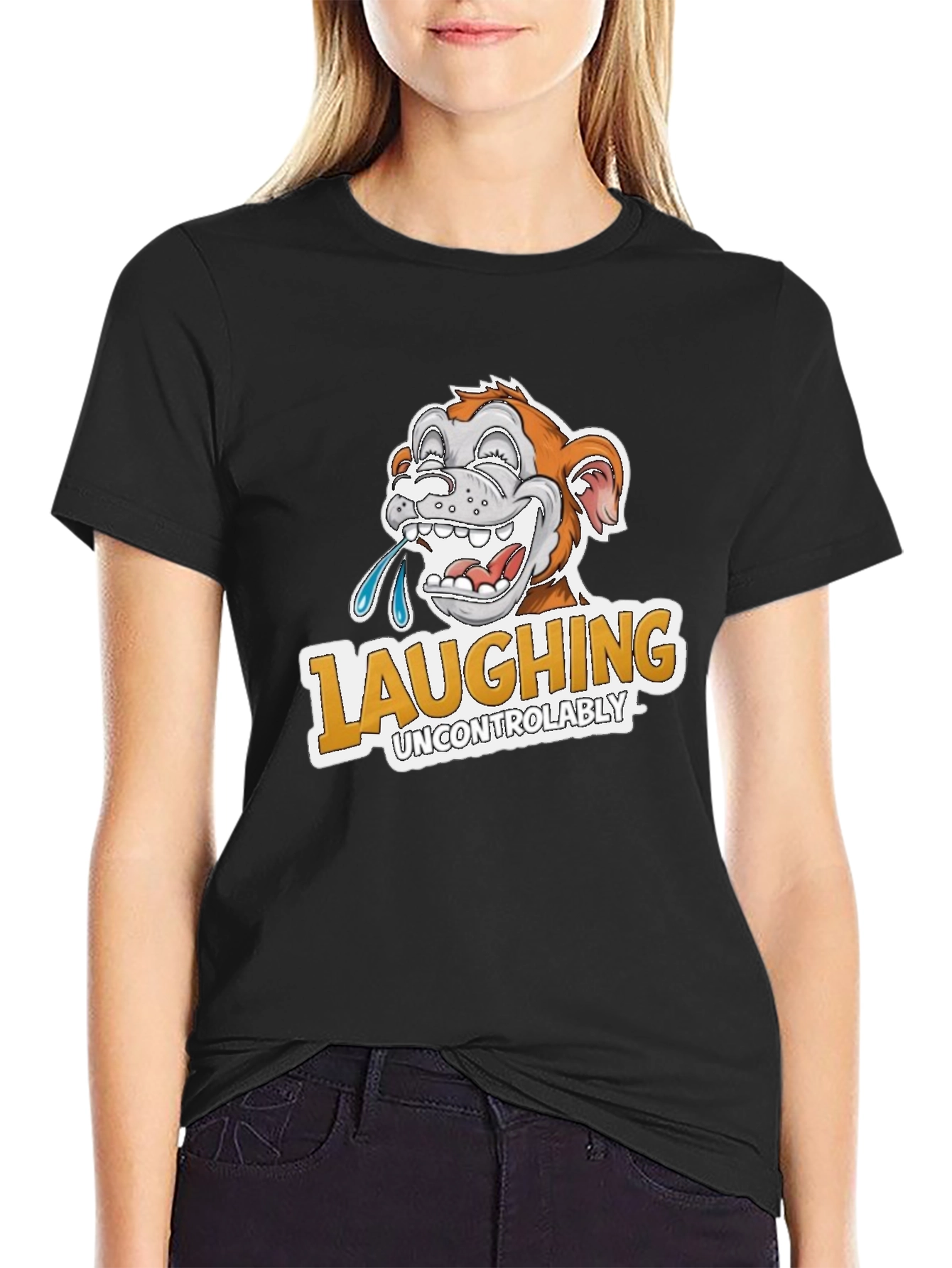 Laughing Uncontrollably Monkey Graphic Tee