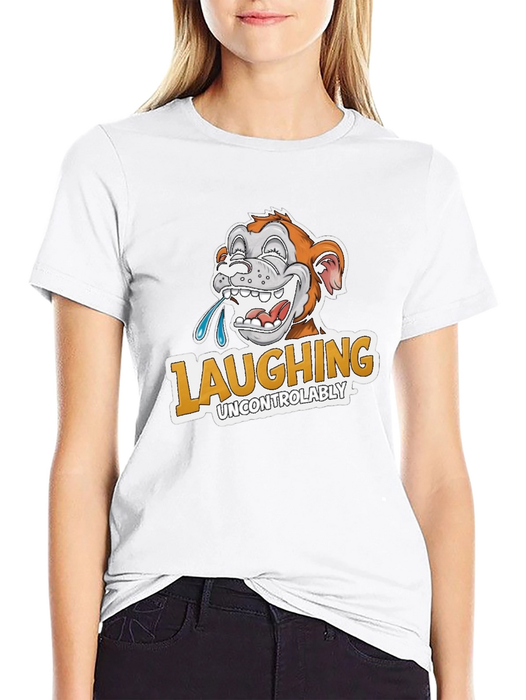 Laughing Uncontrollably Monkey Graphic Tee