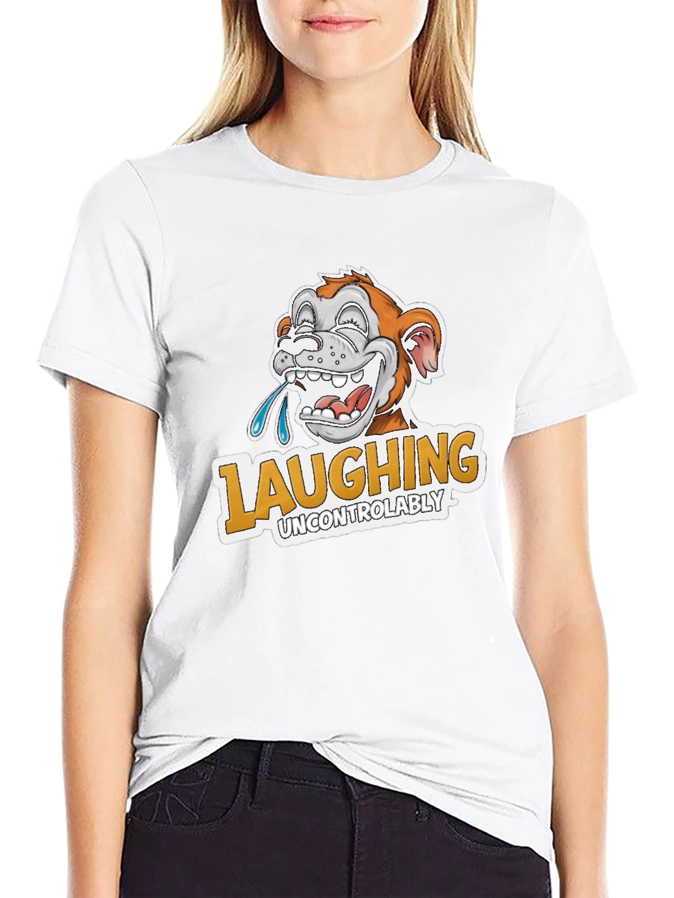 Laughing Uncontrollably Monkey Graphic Tee