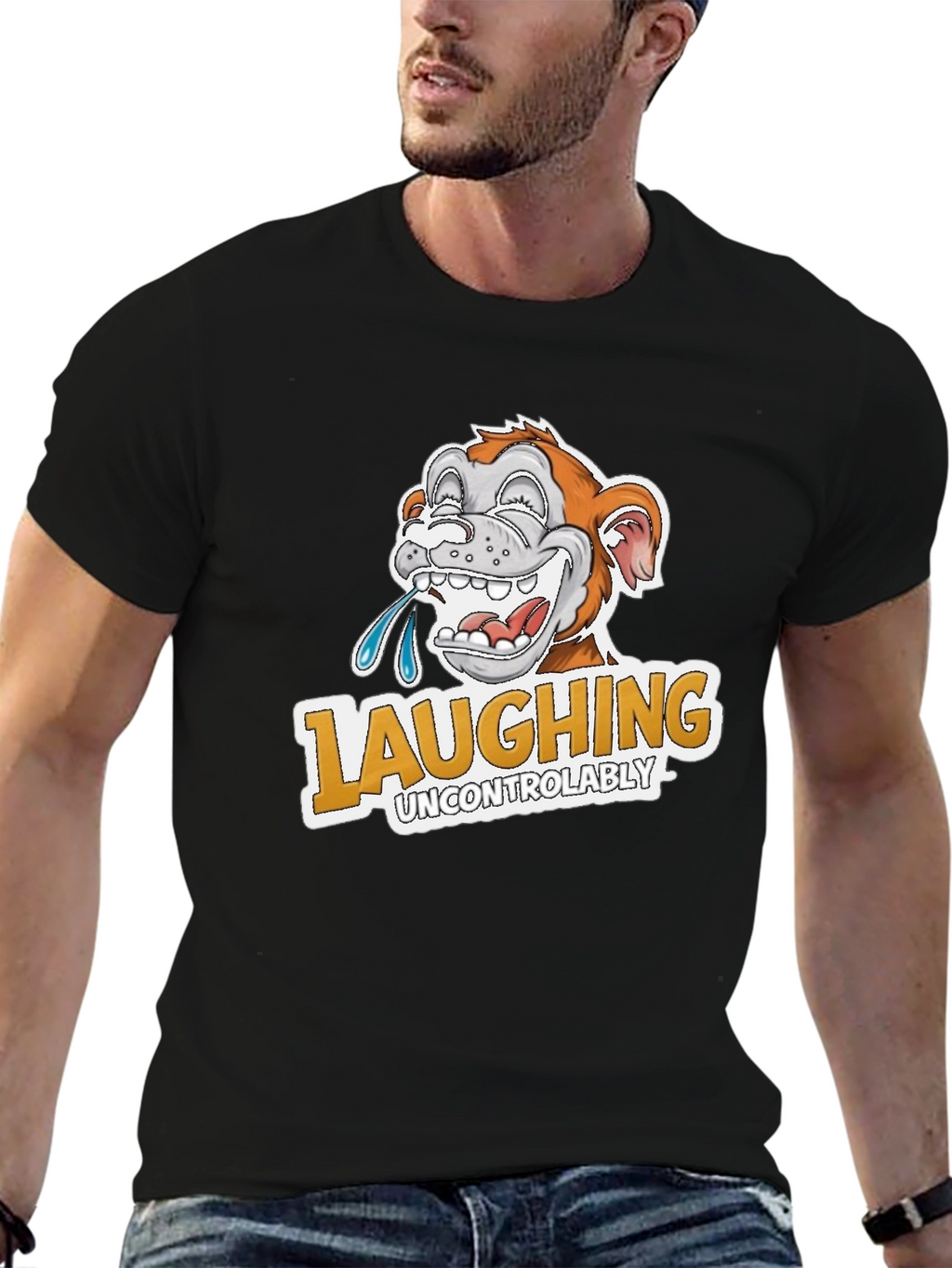 Laughing Uncontrollably Monkey Graphic Tee
