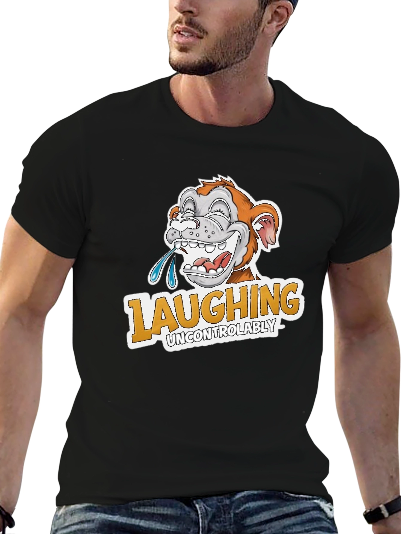 Laughing Uncontrollably Monkey Graphic Tee