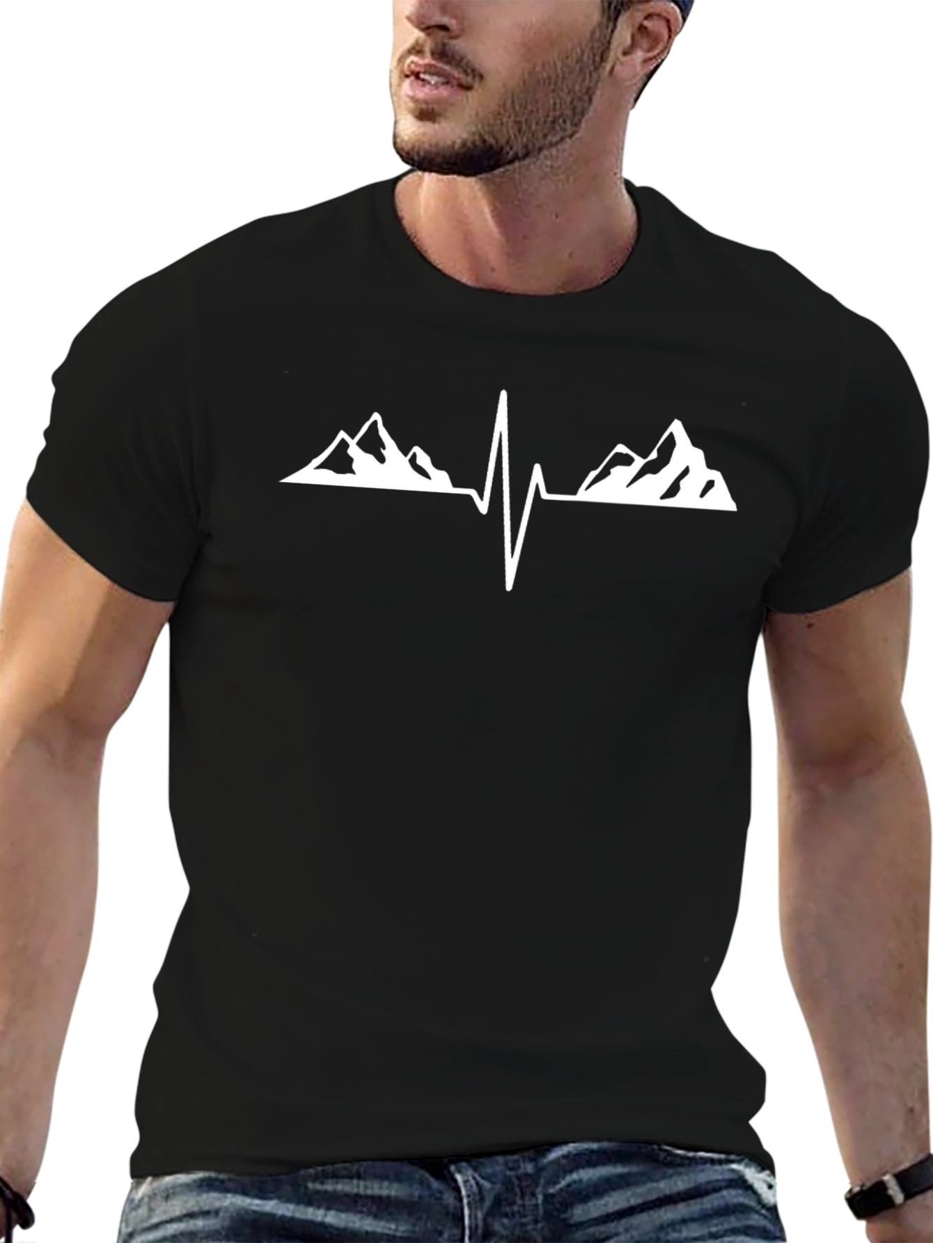 Mountain Heartbeat Black Tee - Adventure Ready!