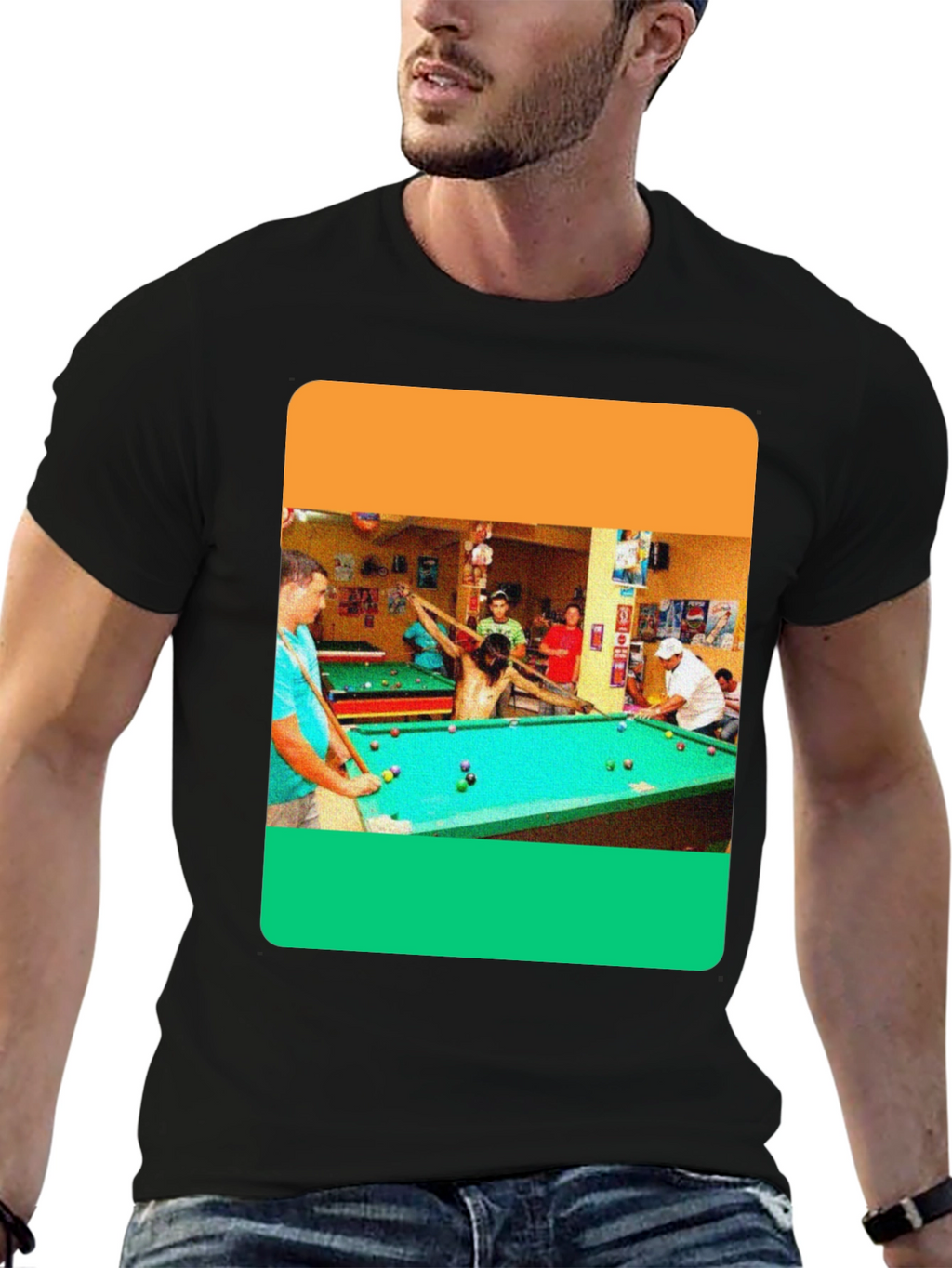 Billiard Jesus Graphic T-Shirt