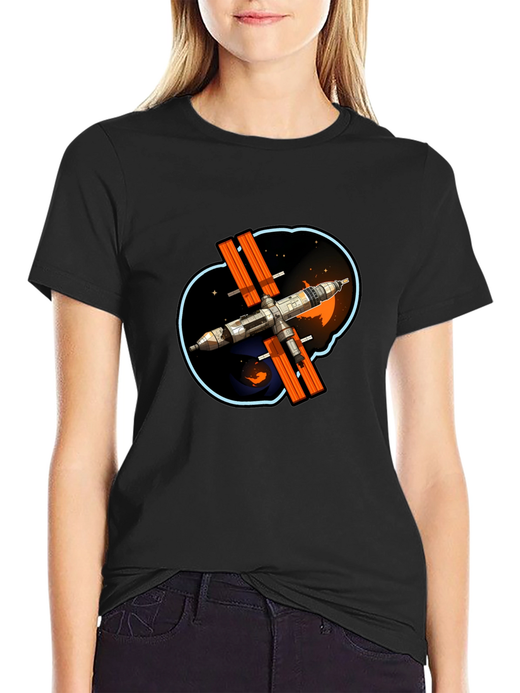 Space Station Graphic T-Shirt