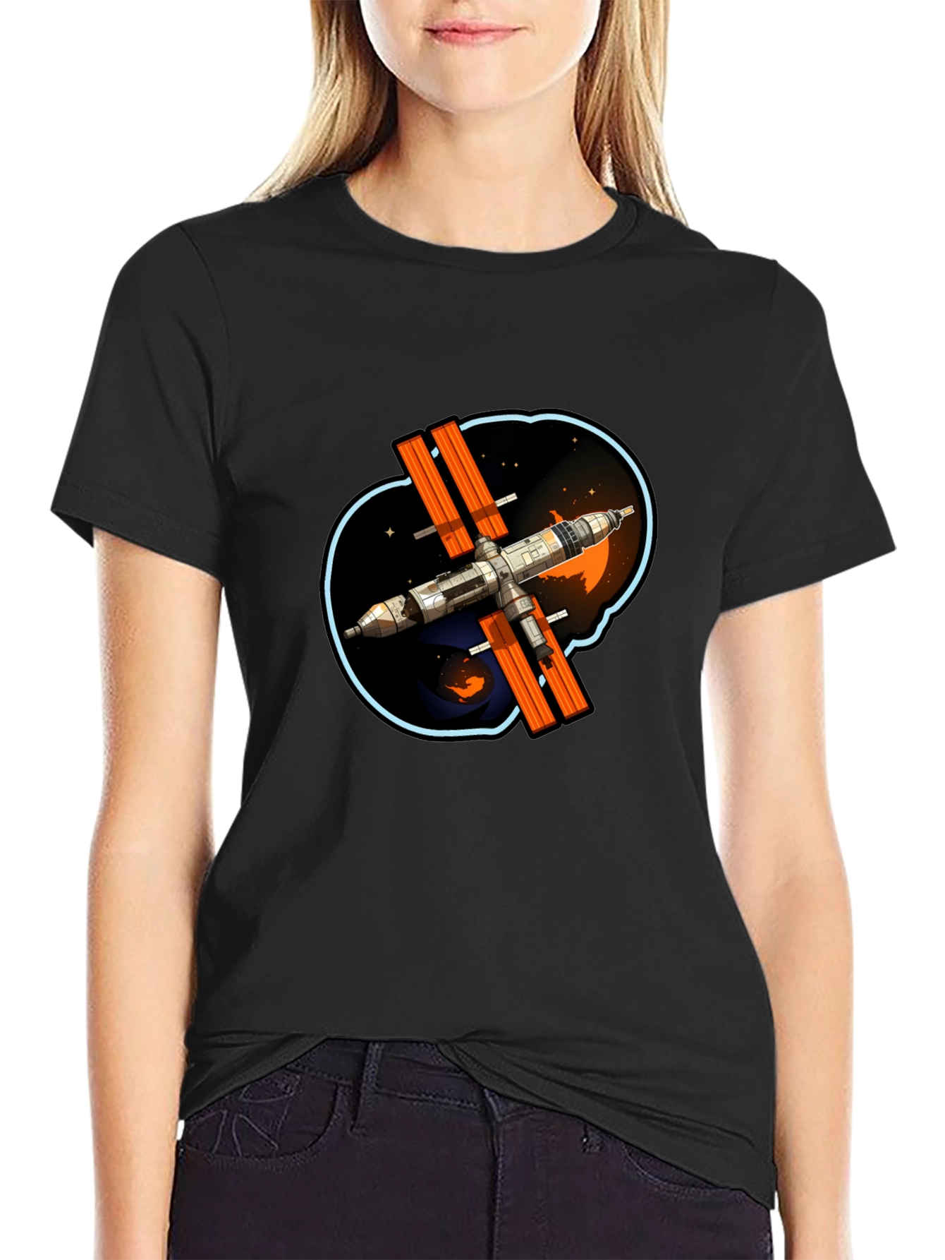 Space Station Graphic T-Shirt