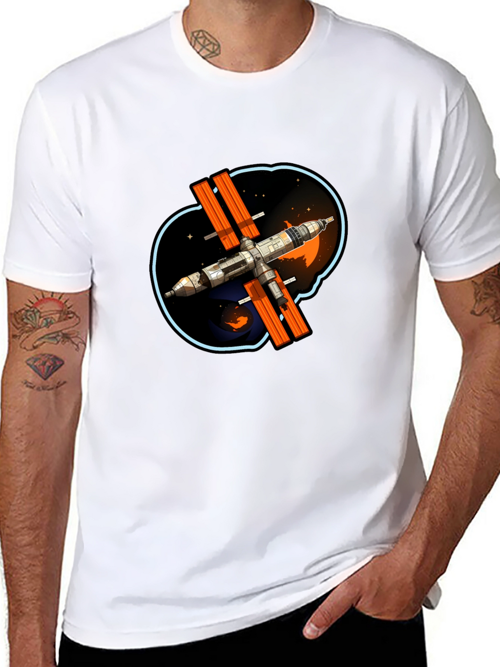 Space Station Graphic T-Shirt