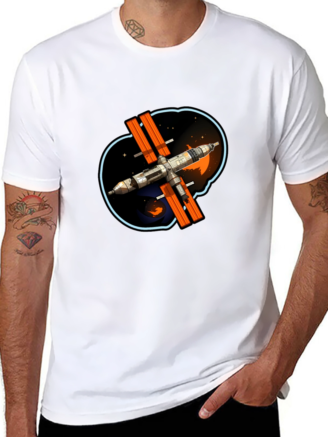 Space Station Graphic T-Shirt