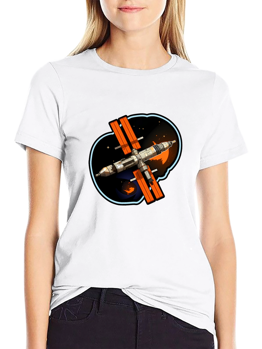 Space Station Graphic T-Shirt