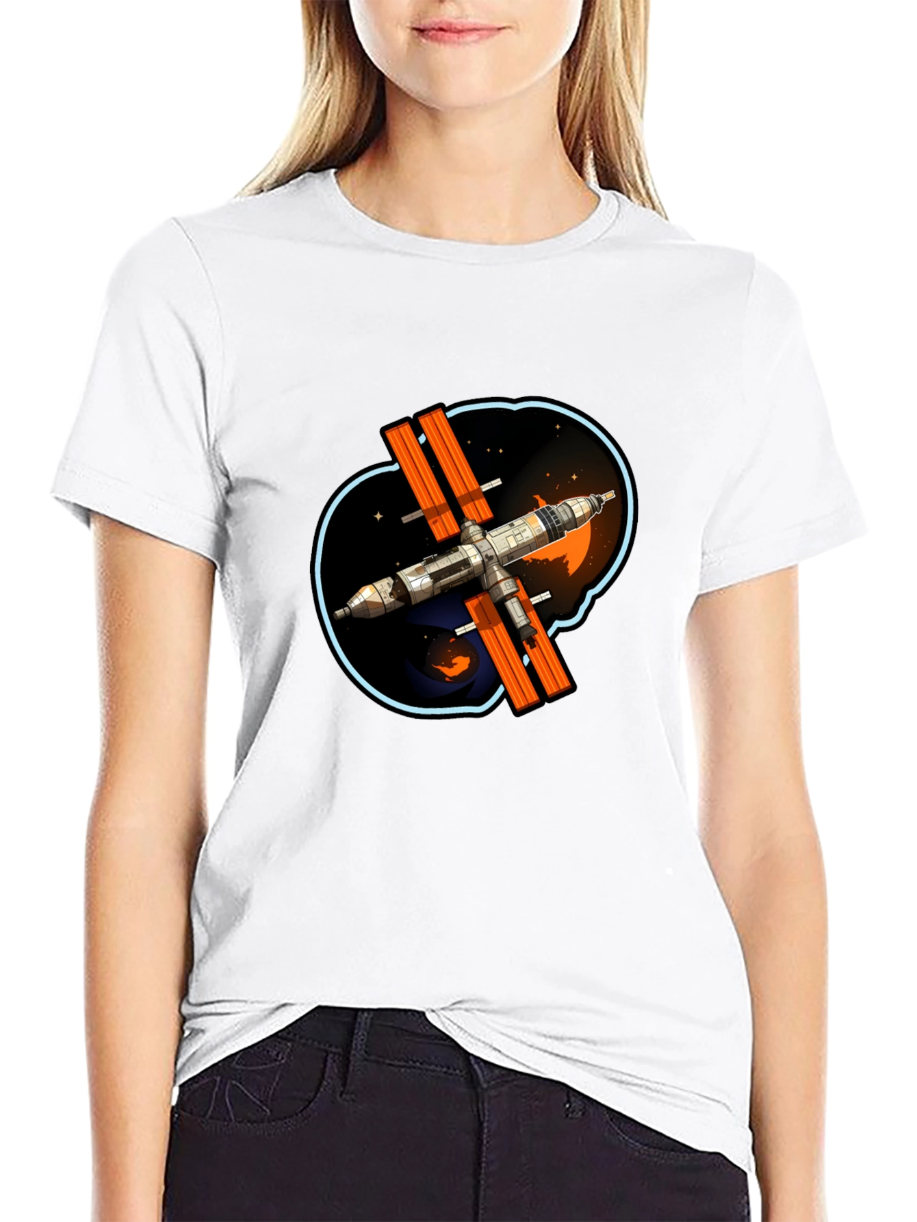 Space Station Graphic T-Shirt