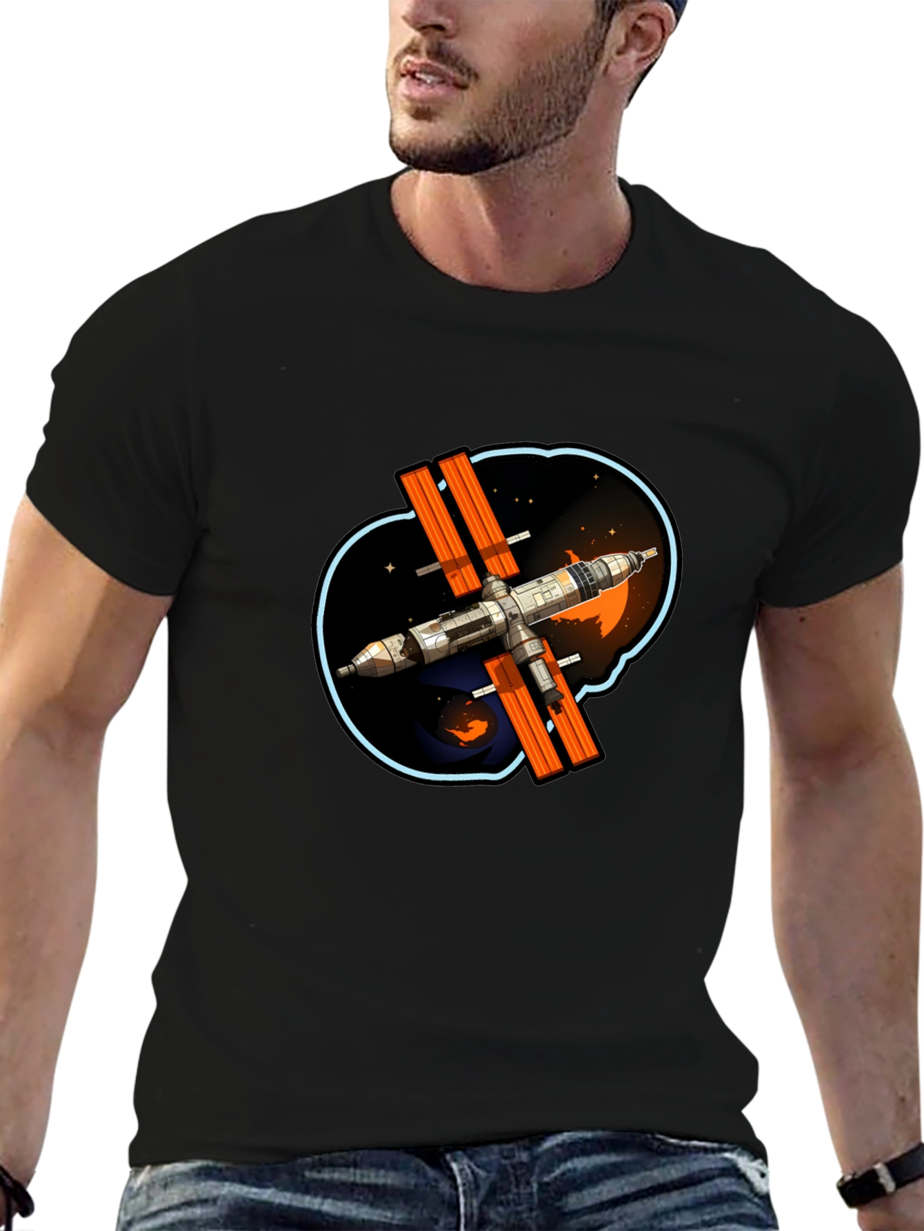 Space Station Graphic T-Shirt
