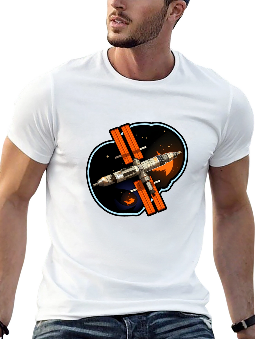 Space Station Graphic T-Shirt