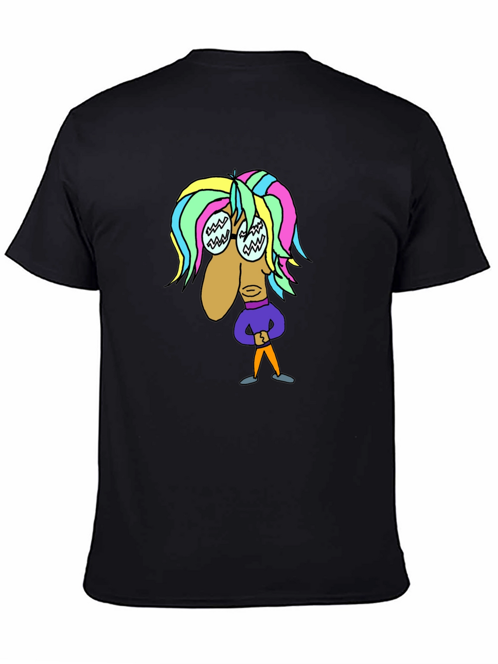 Cartoon Character Graphic Black Tee