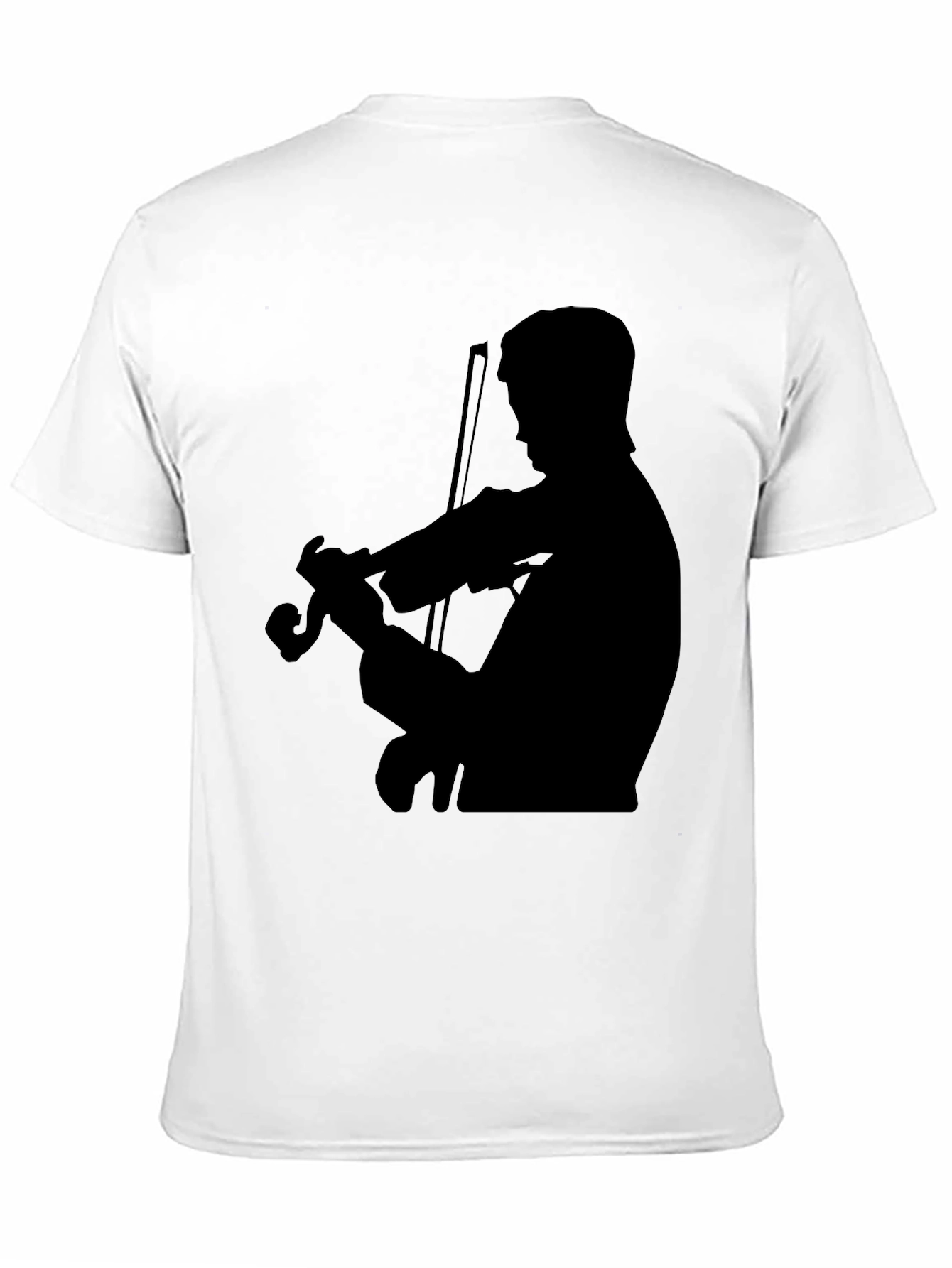 Violinist Silhouette Graphic Tee - Classic Black T-Shirt