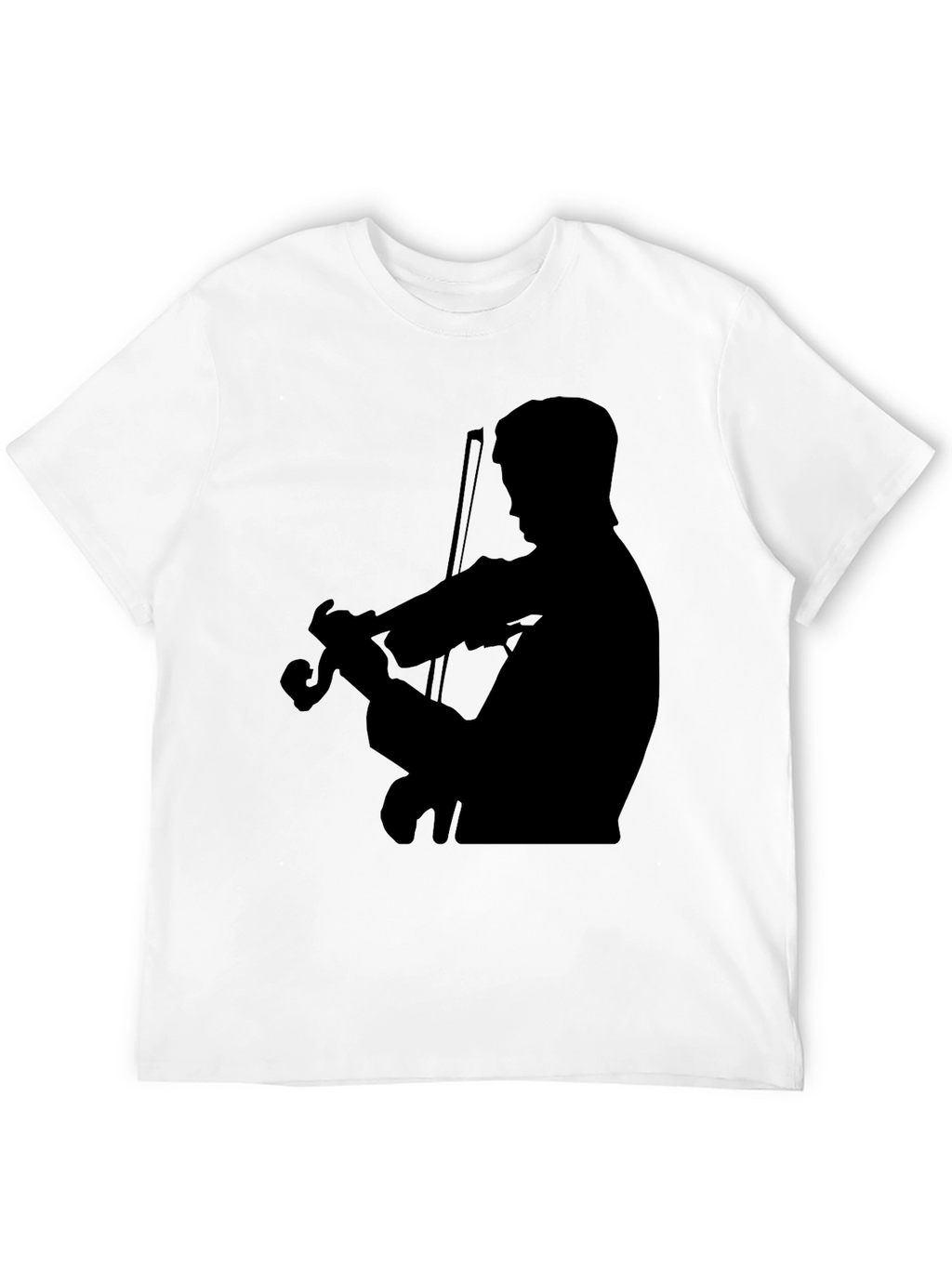 Violinist Silhouette Graphic Tee - Classic Black T-Shirt