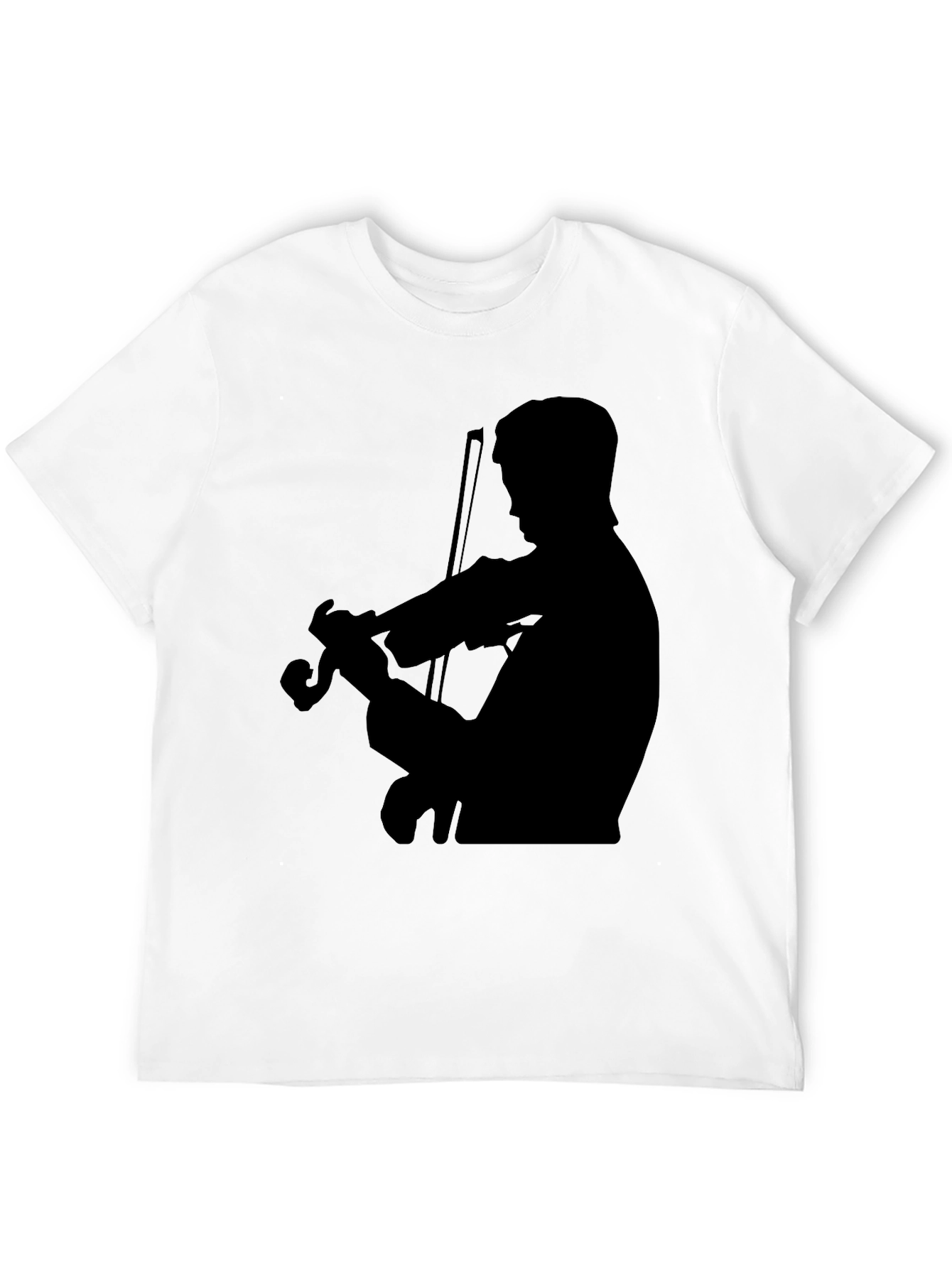 Violinist Silhouette Graphic Tee - Classic Black T-Shirt